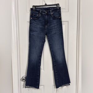 AG Adriano Goldschmied Dark Blue Farrah Boot Crop mid-rise fit